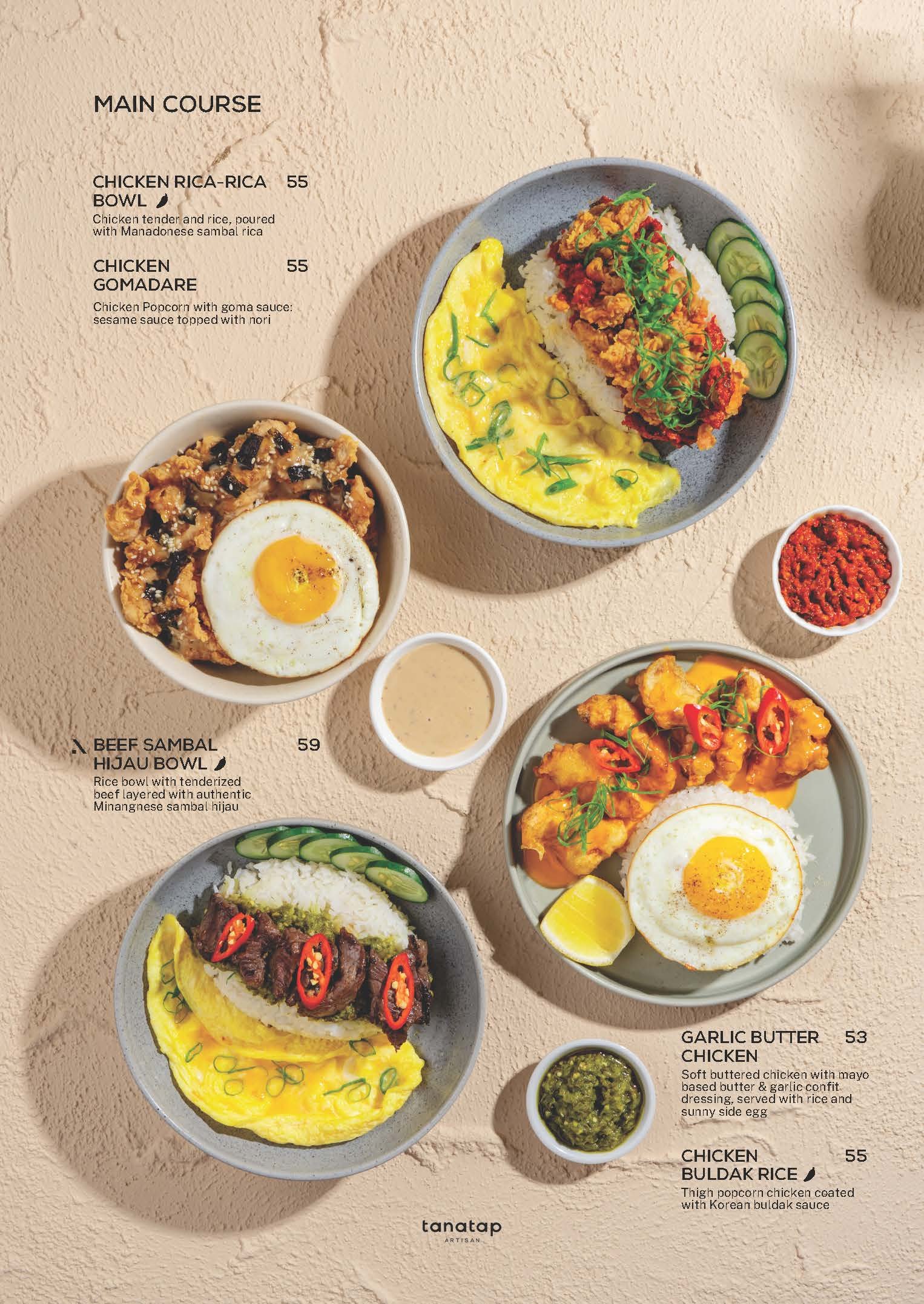 Menu of Tanatap Matraman