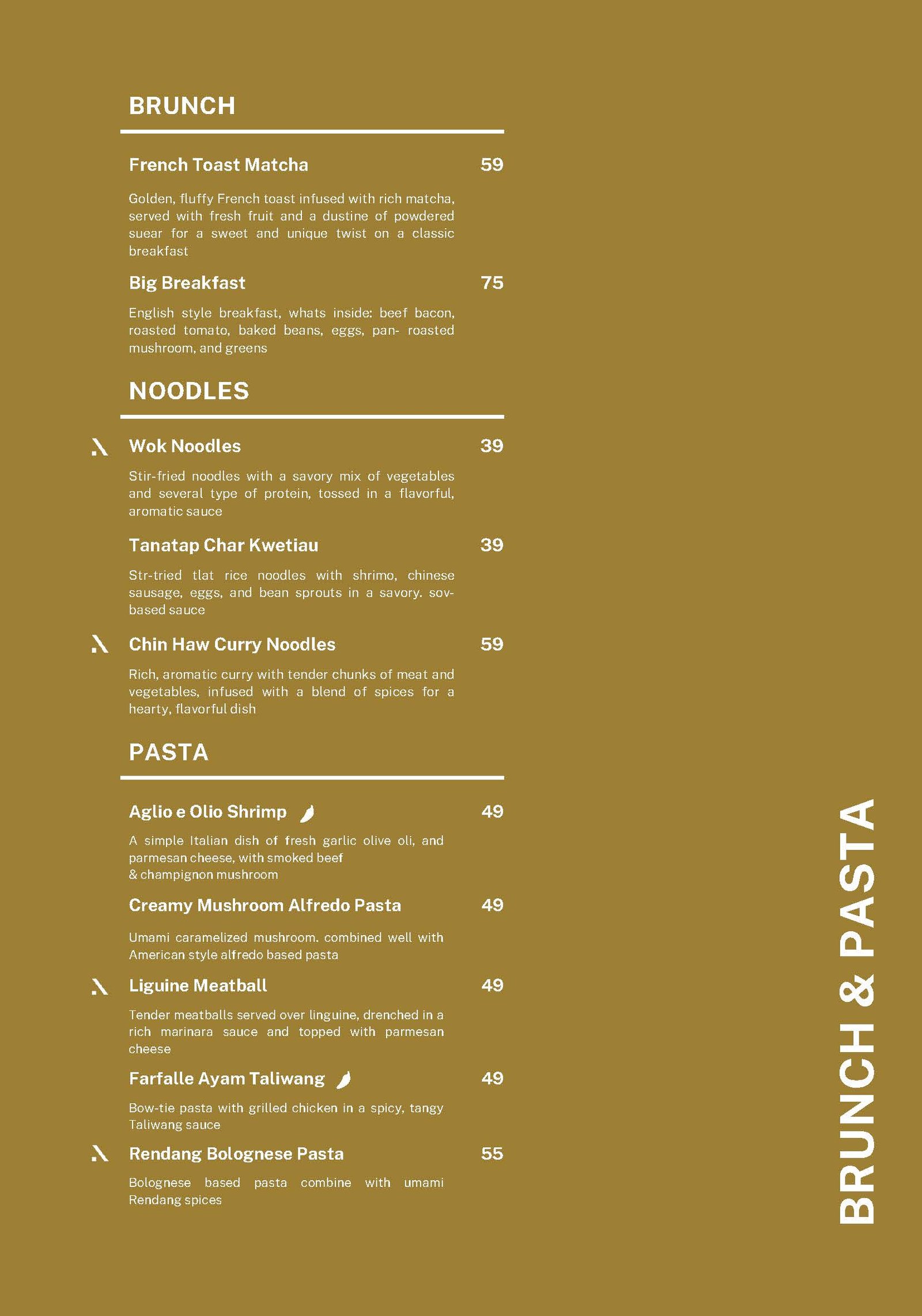 Menu of Tanatap Braga